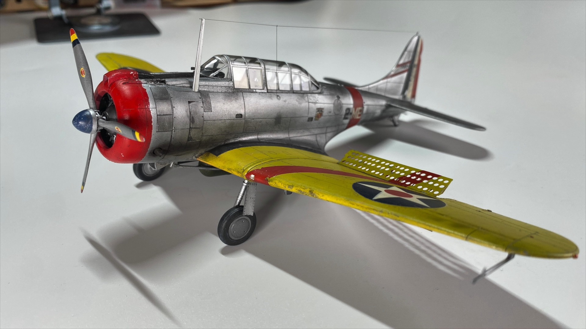 sbd-1"无畏"俯冲轰炸机手工拼装模型,制作过程 第六集