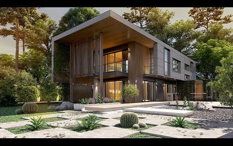 3ds max别墅建模和效果图渲染