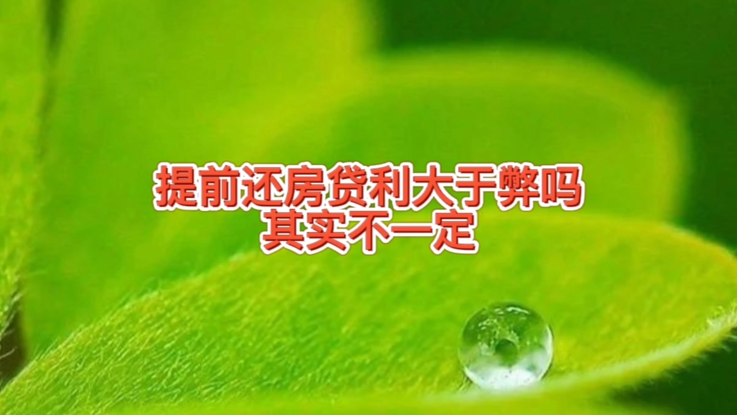 提前还房贷需要预约3个月,提前还能省利息吗?有必要吗?不一定哔哩哔哩bilibili