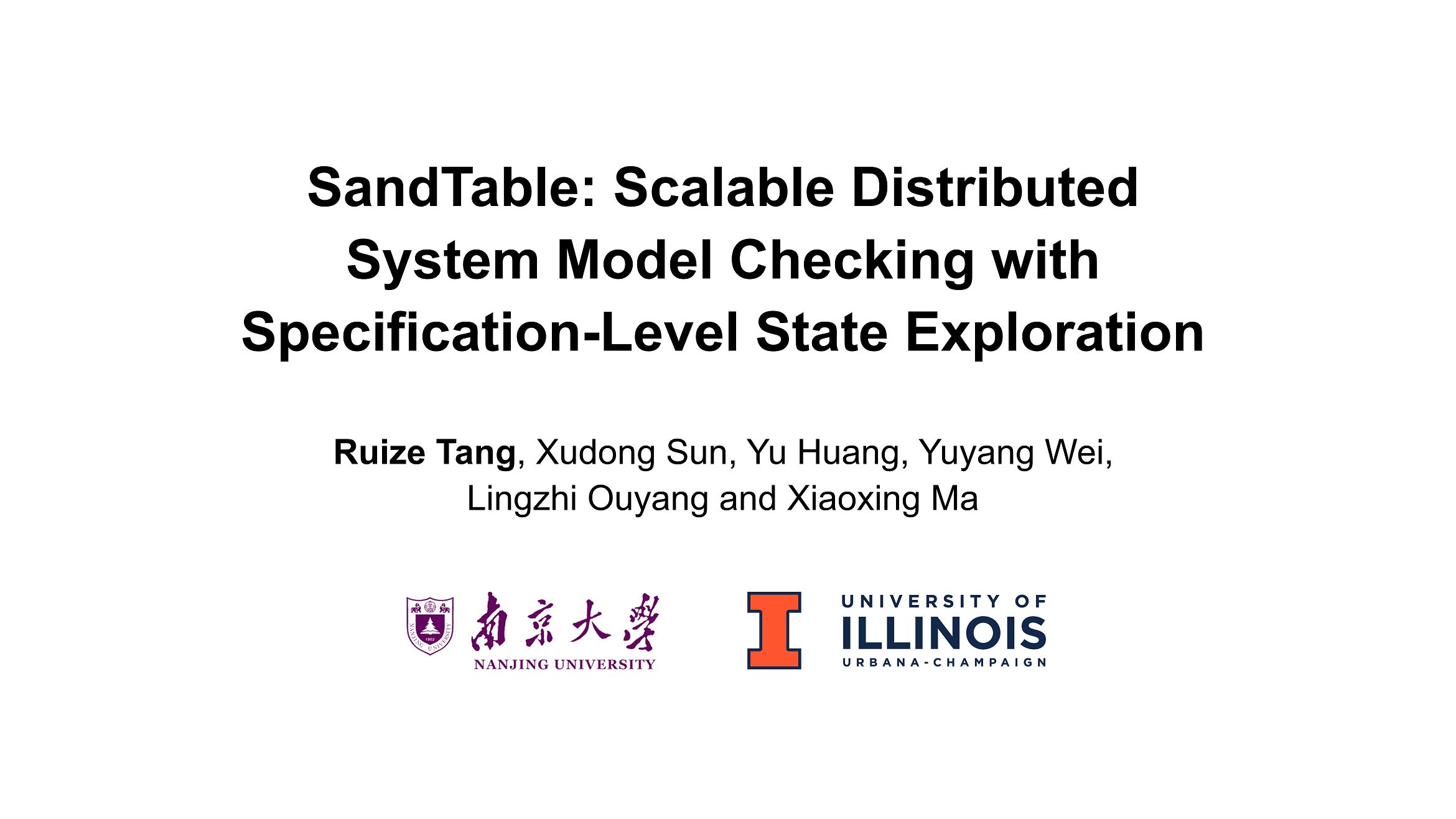 [EuroSys'24] SandTable: Scalable Distributed System Model Checking哔哩哔哩bilibili