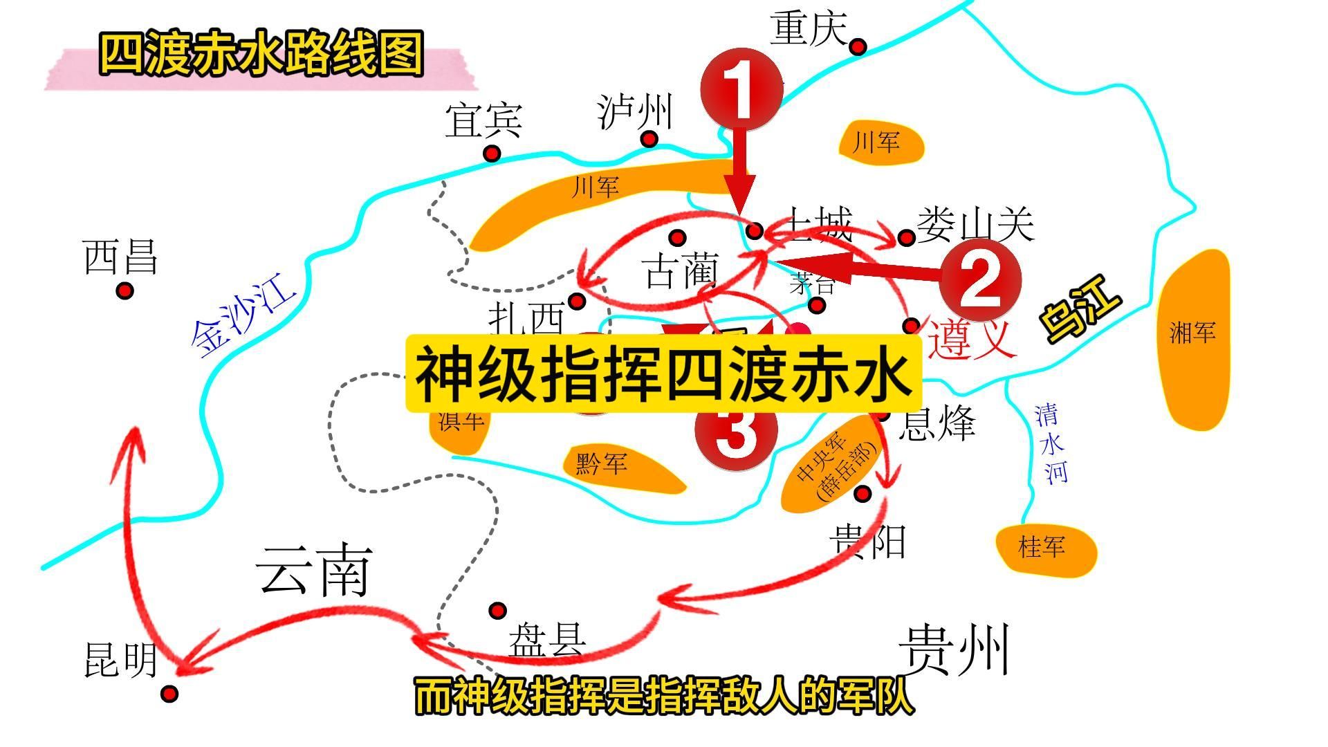 四渡赤水,军事史上的奇迹,最顶级的军事指挥是指挥调动敌人哔哩哔哩bilibili