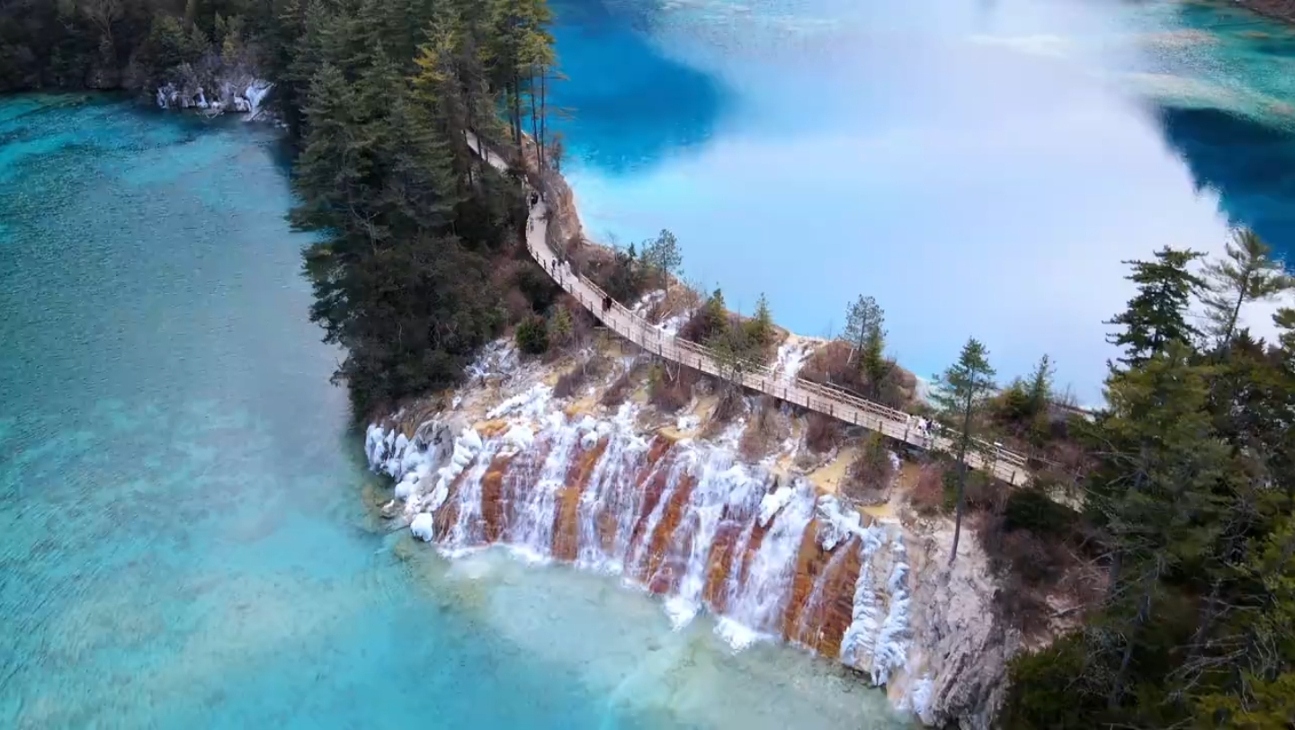 航拍九寨沟,九寨沟航拍太帅了吧,带你看不一样的风景