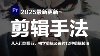 【剪辑手法100集】《技巧篇》少走99%的弯路！12集（全）从零开始学PR剪辑手法（2025新手入门实用版）PR2025零基础入门剪辑底层逻辑教程