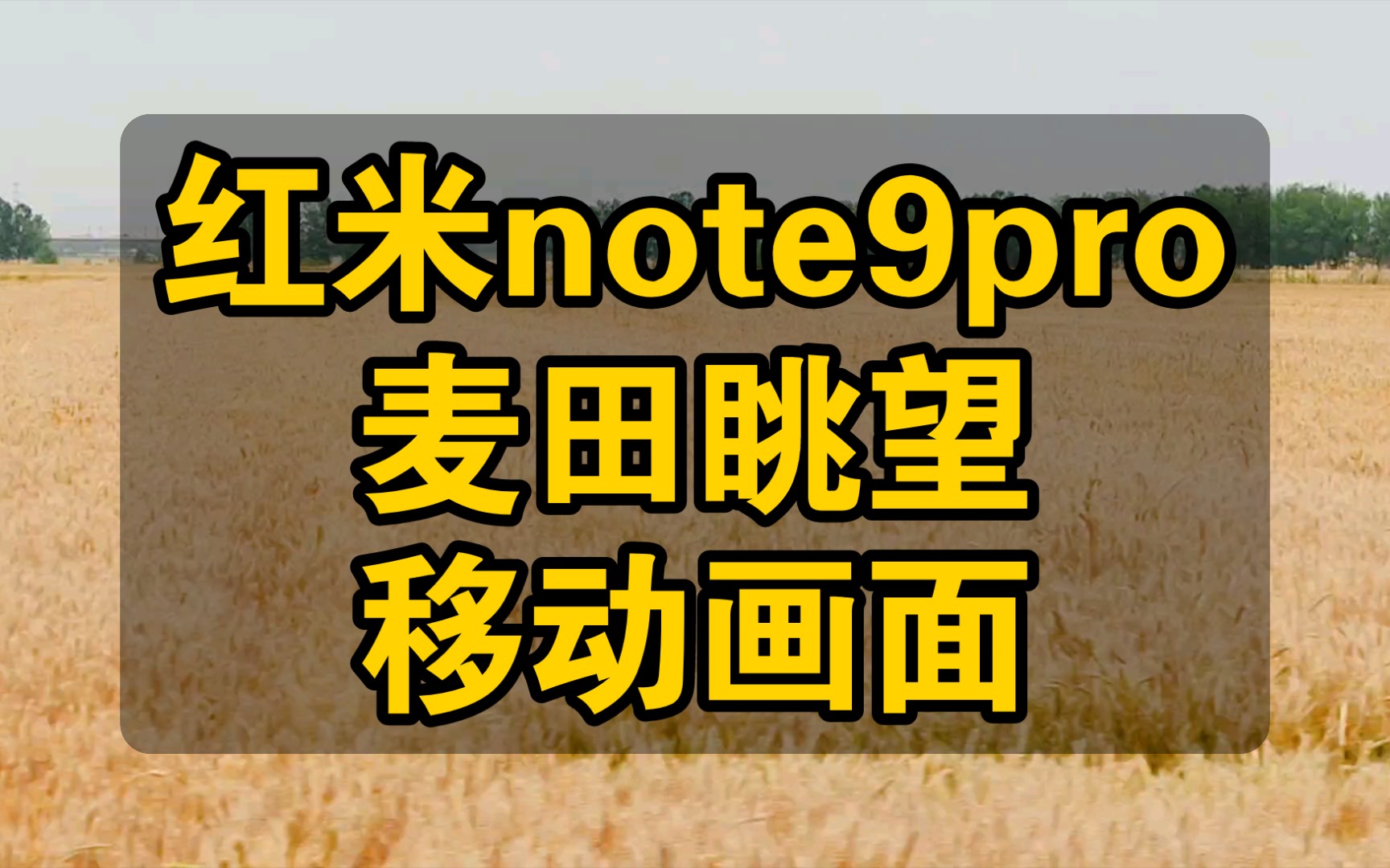 【手机摄像头】红米note9pro麦田眺望,坐在车上拍麦田_哔哩哔哩_bili