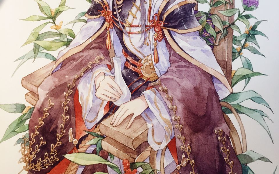 屠苏酒绘画过程