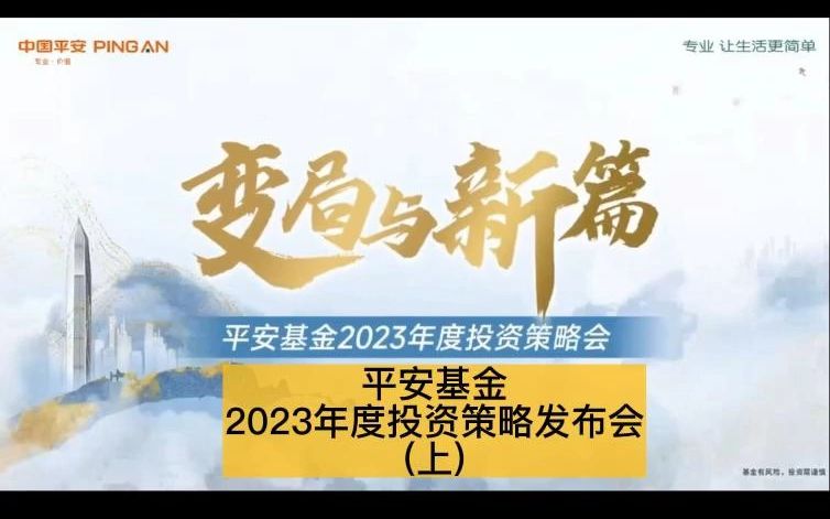 平安基金2023年度投资策略会(上)哔哩哔哩bilibili