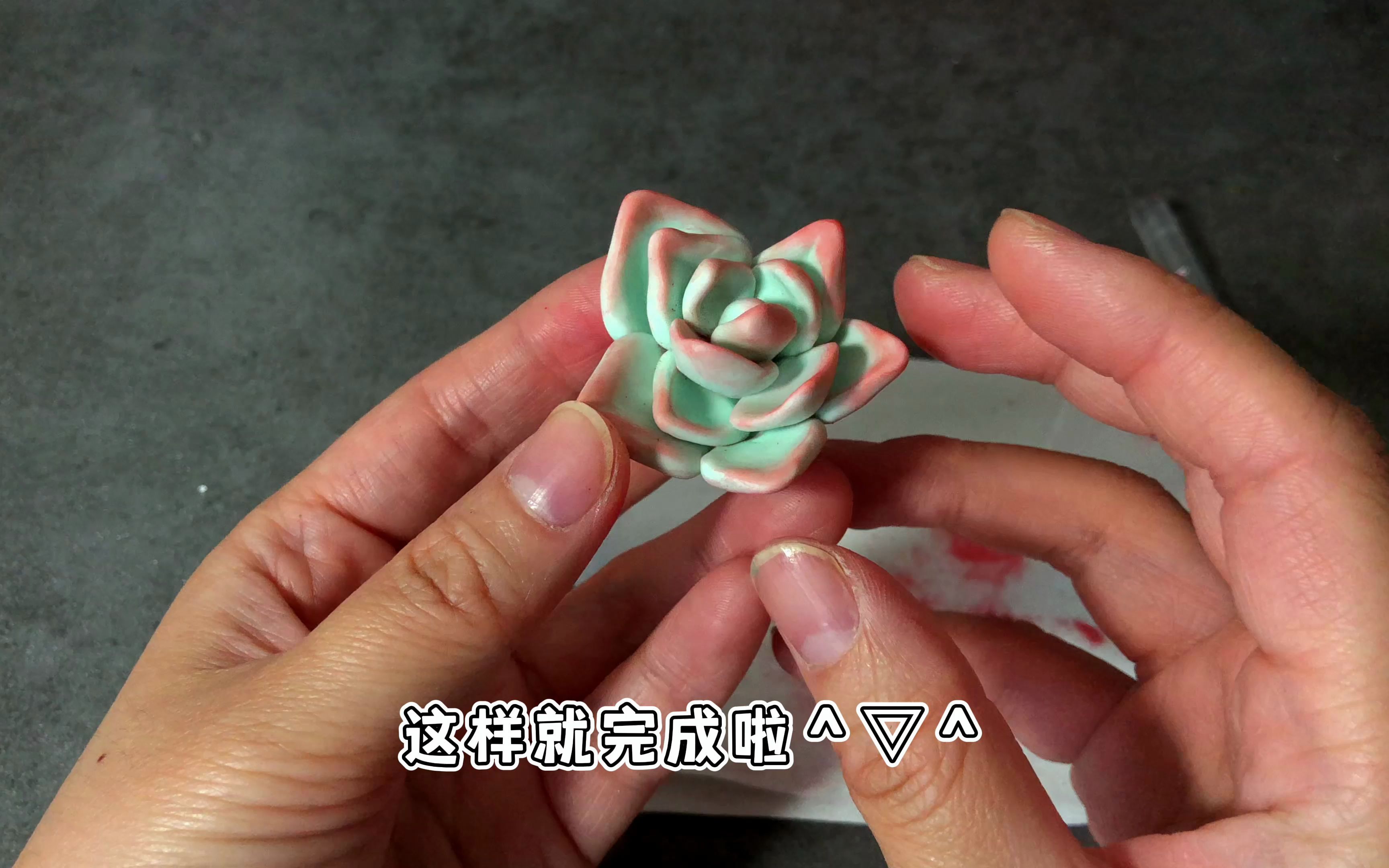 不会养死的软陶多肉教程自己捏肉肉