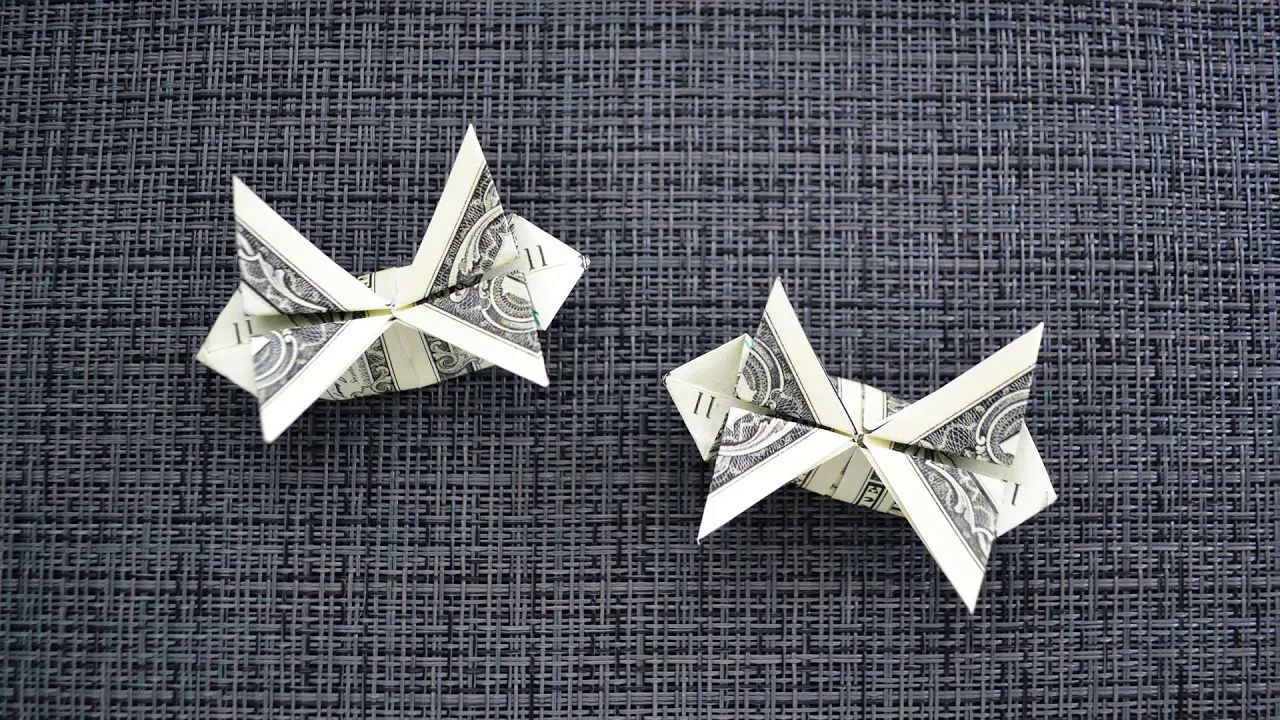 【nprokuda origami】蝴蝶结纸币折纸教程my money bows