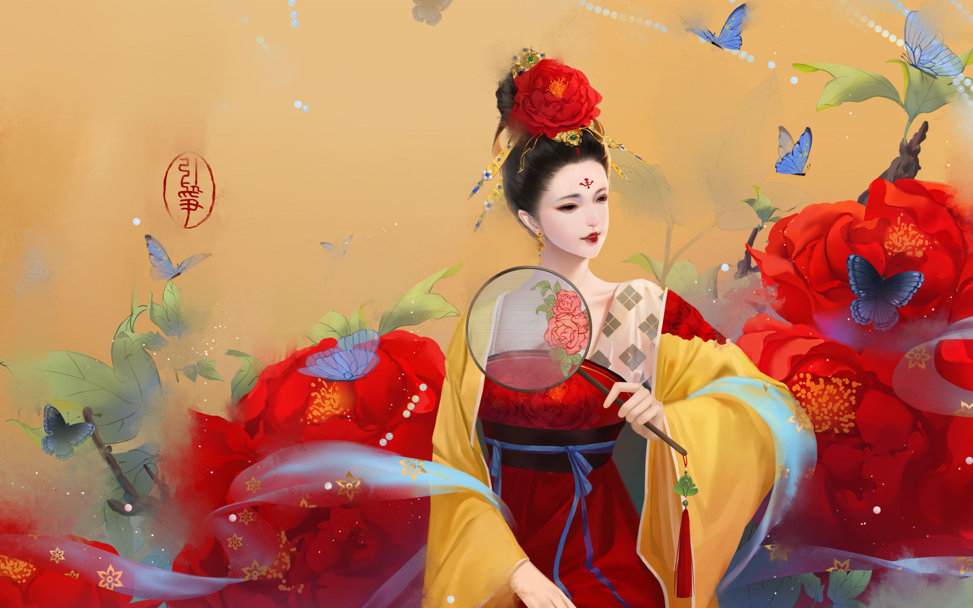 【绘画过程】牡丹花神