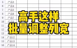 下载视频: 高手这样批量调整列宽WPS WPS表格 WPS表格技巧