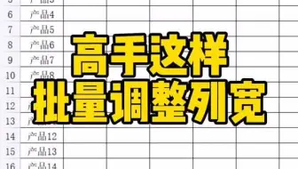 高手这样批量调整列宽WPS WPS表格 WPS表格技巧