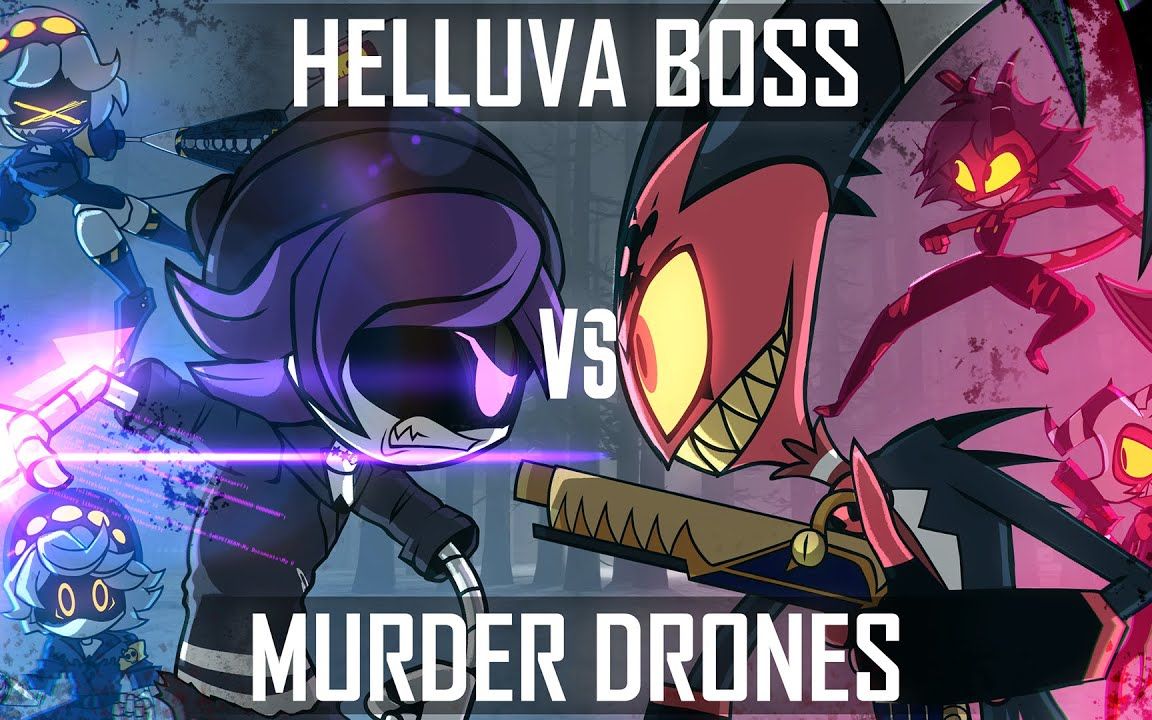 [图]【极恶老大 VS 无机杀手】HELLUVA BOSS VS MURDER DRONES (Short Crossover Animation)