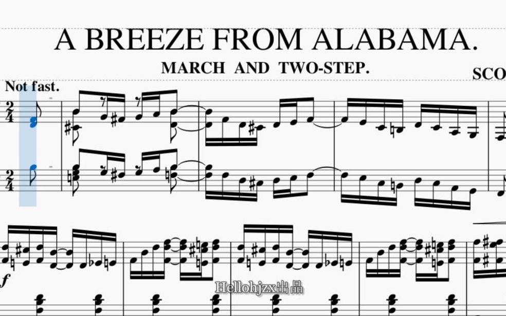 [图]乔普林：《来自阿拉巴马的微风（降B大调版）》-Scott Joplin：A Breeze from Alabama（1902出版的早期拉格泰姆进行曲与二步舞曲）