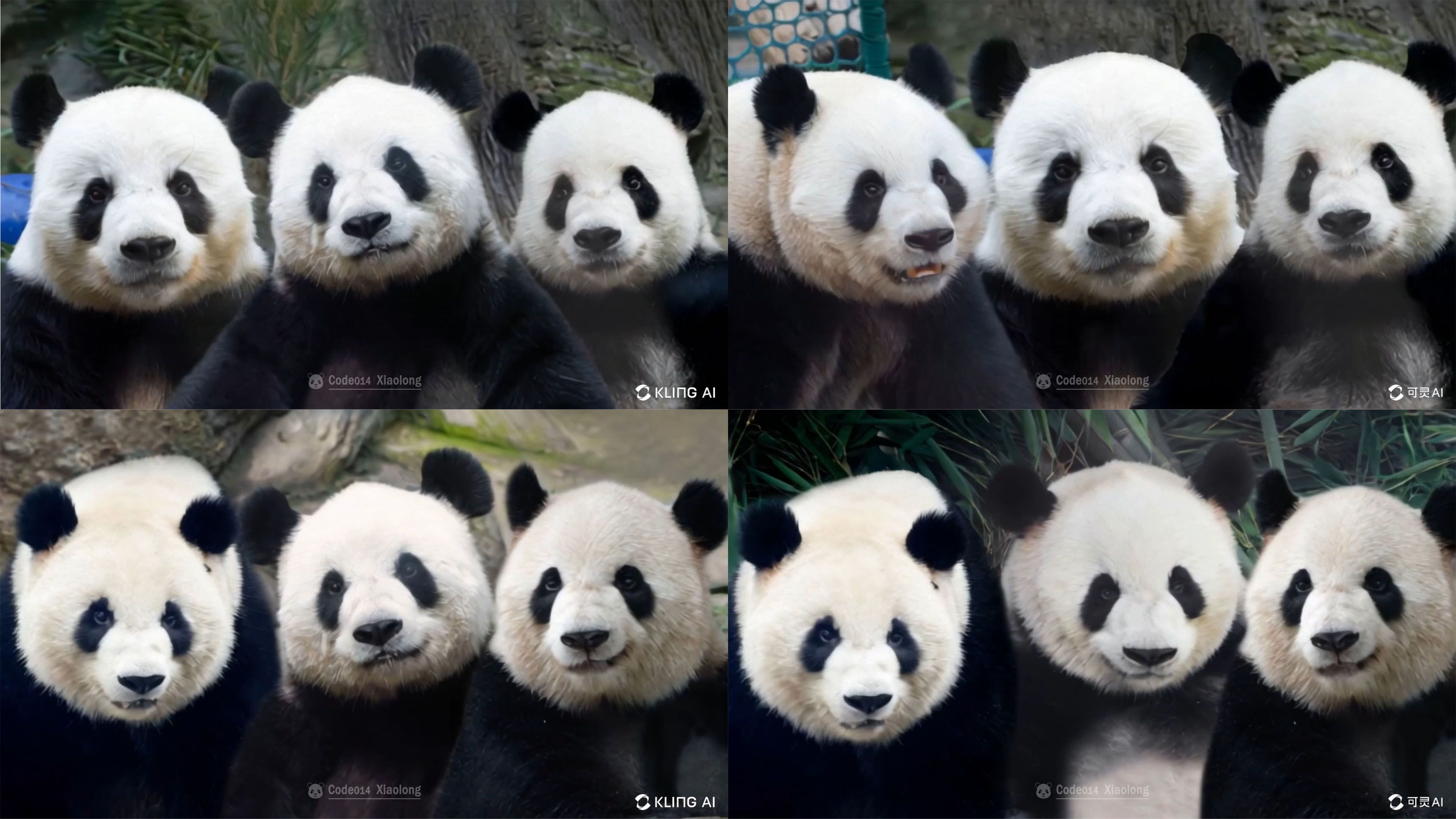 萌家大熊猫的各种同框(萌大萌二萌兰萌萌等)