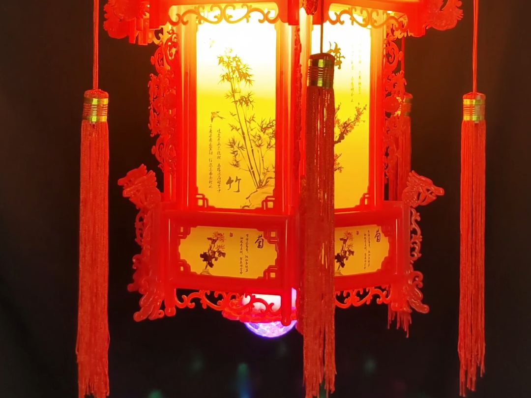 中国红梅兰竹菊六角龙灯