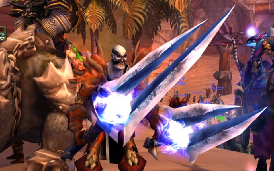 魔兽世界怀旧服不改模型双持风剑不仅自己看的到附近的人都可以看到