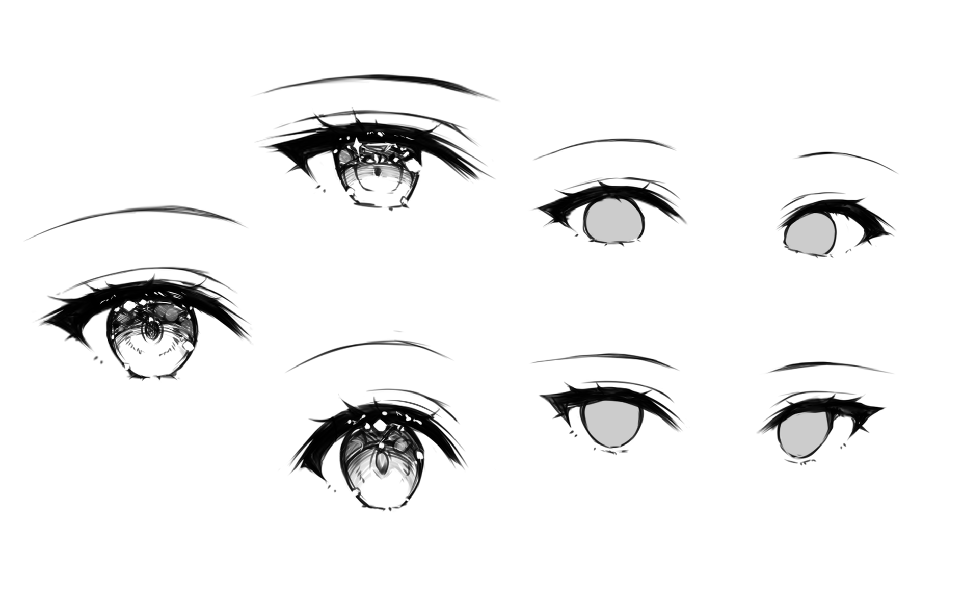 【绘画教程】眼睛教程-零基础如何画好眼睛的形状&俯视仰视时眼睛表现