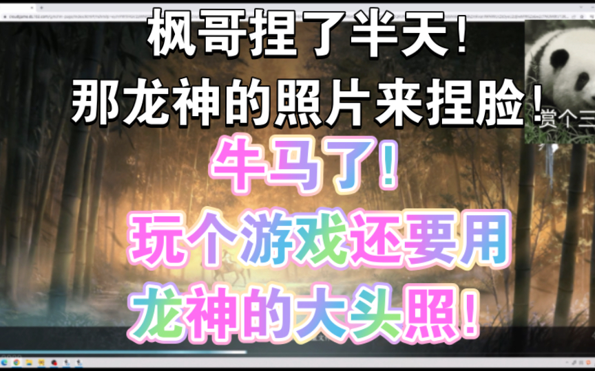 枫哥捏了半天!那龙神的照片来捏脸!牛马了!玩个游戏还要用龙神的大头照!哔哩哔哩bilibili逆水寒