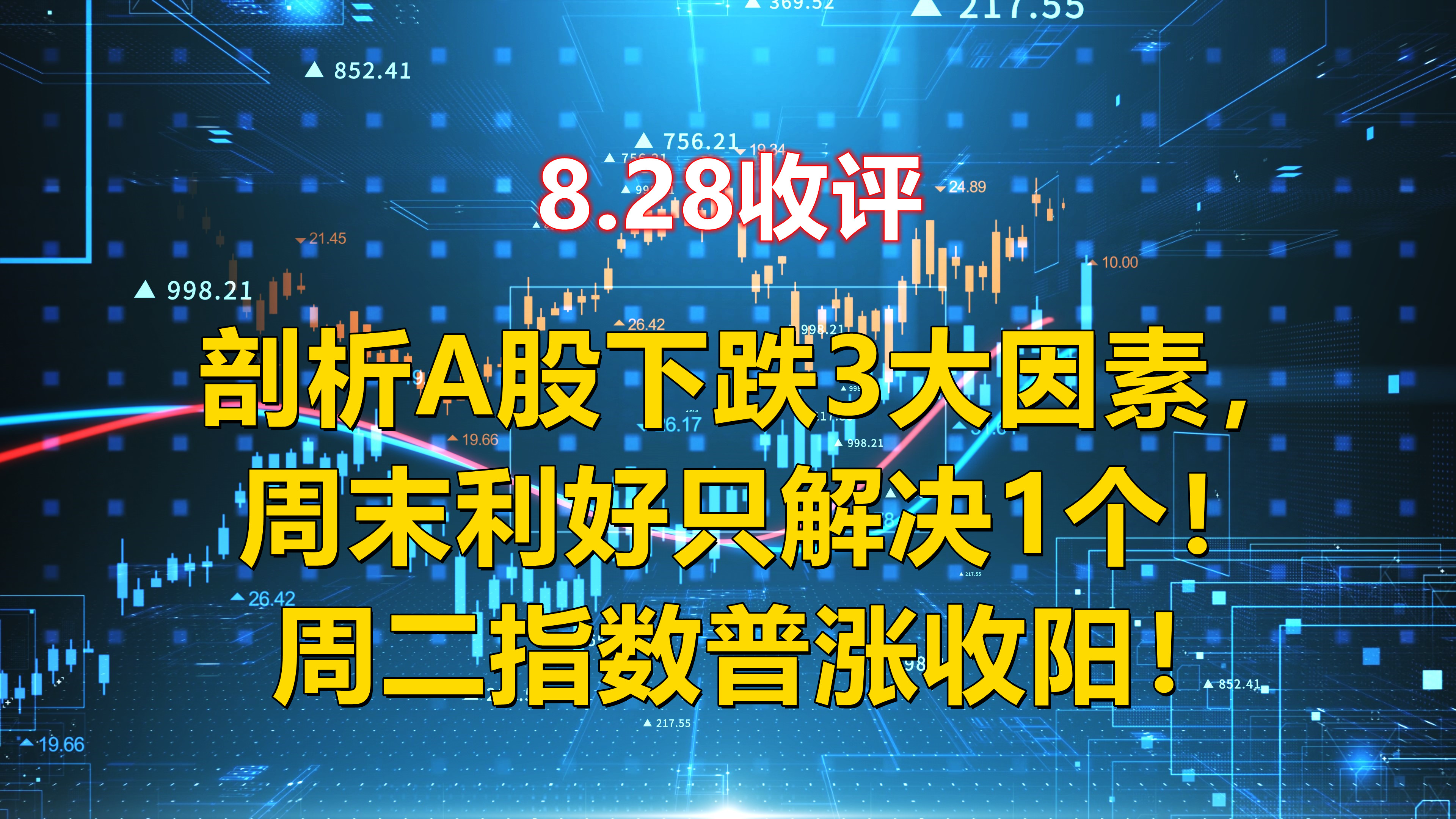 剖析A股下跌的3大因素,周末利好只解决1个!周二指数普涨收阳!哔哩哔哩bilibili