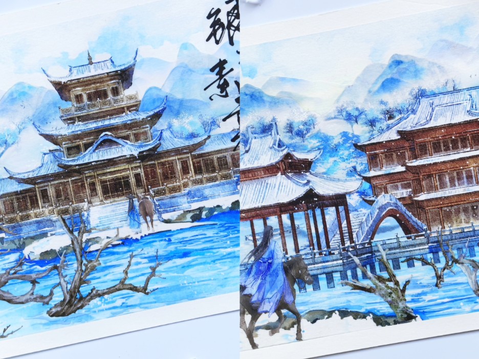 【晚时*古风手账】|贴两张冬景降降温|雪姐&竹溪新品打样拼贴哔哩哔哩bilibili