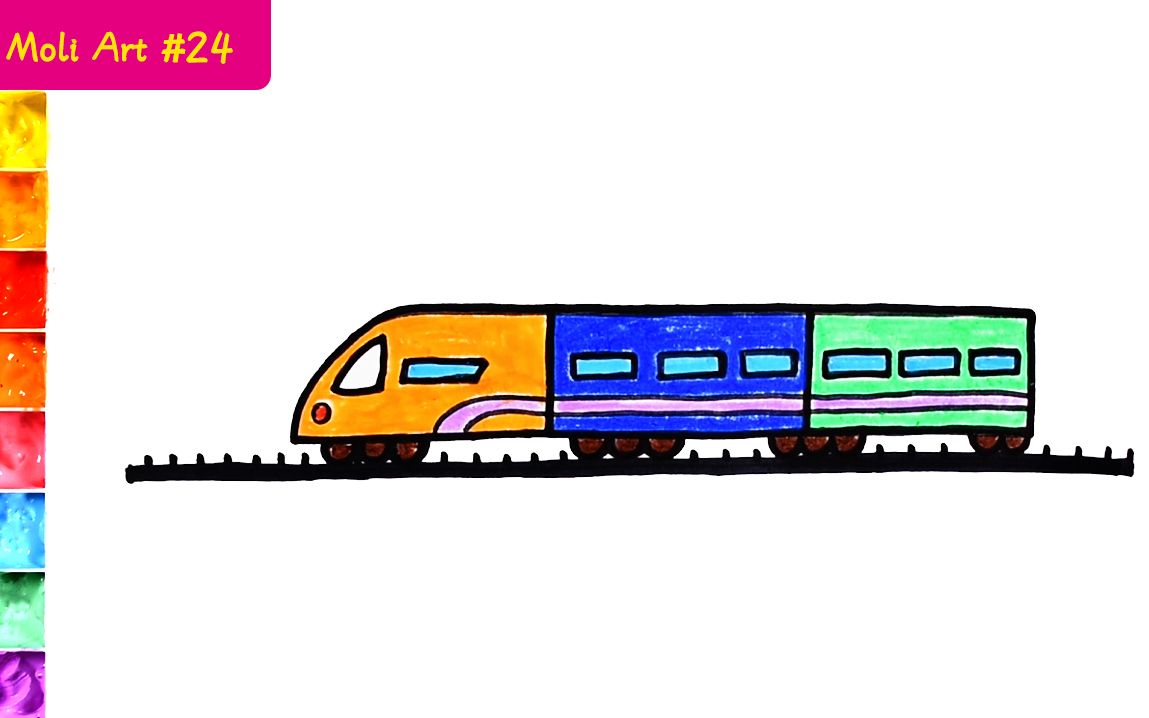 儿童画火车的画法图片