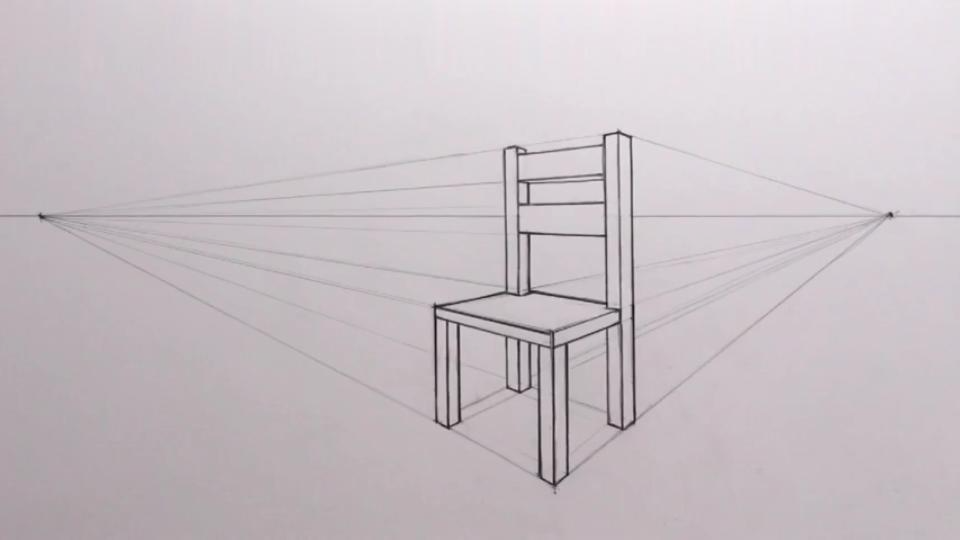 成角透视椅子怎么画图片