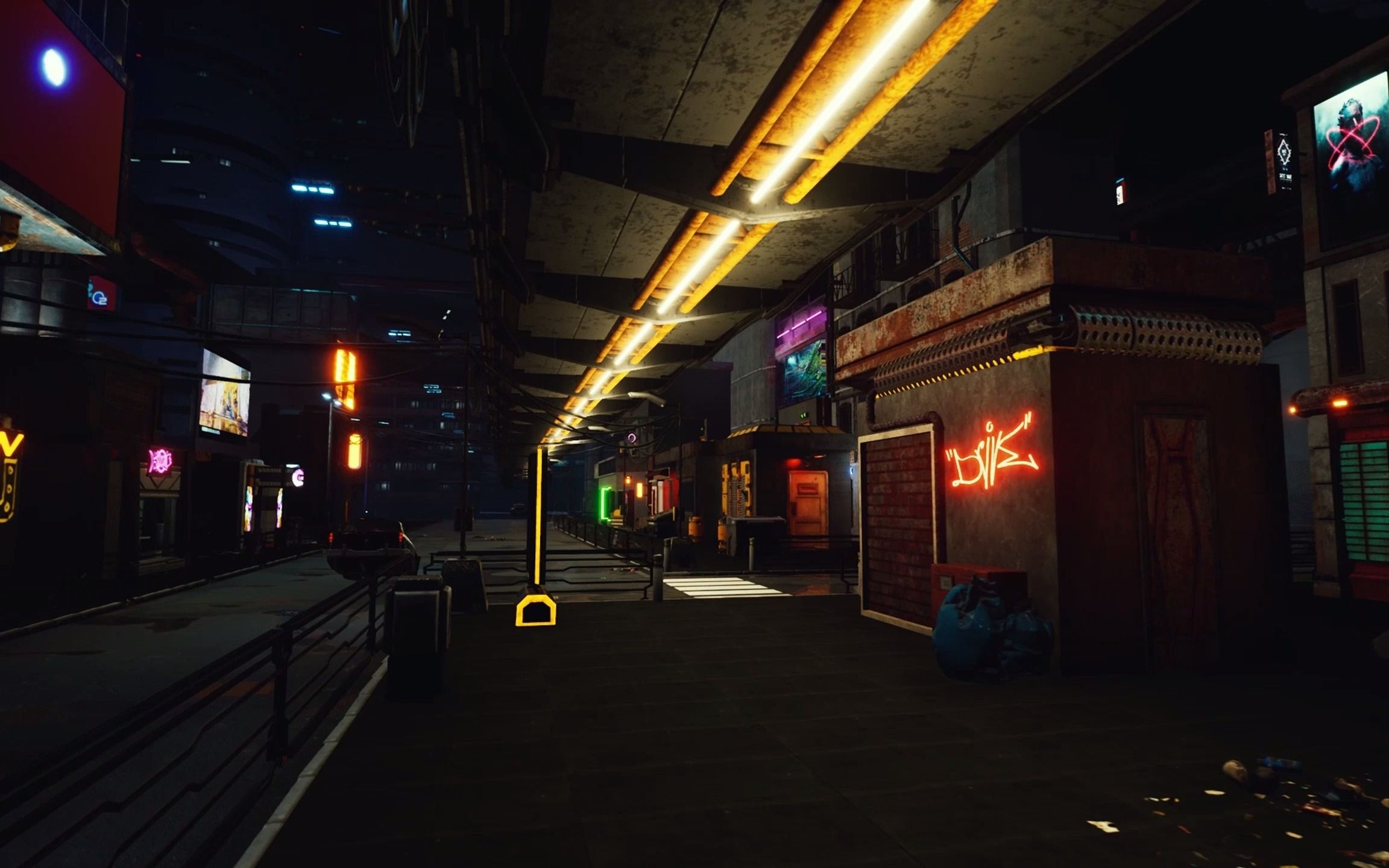 ue4赛博朋克街道场景