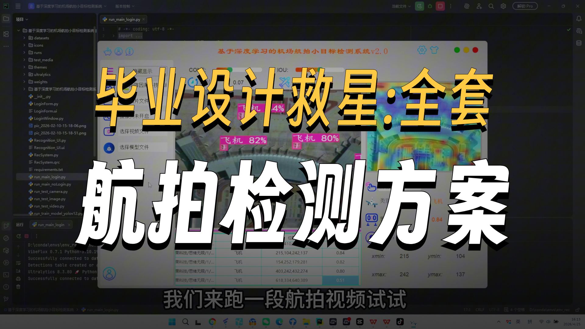 机场航拍小目标检测系统YOLOv12-v11至v5(八个模型,含示例论文)合集(完整Python项目演示,UI界面,含论文等)-思绪亦无限 ...