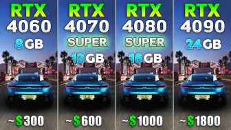 Download Video: RTX 4060 vs RTX 4070S vs RTX 4080S vs RTX 4090 | 2K分辨率8款游戏对比测试