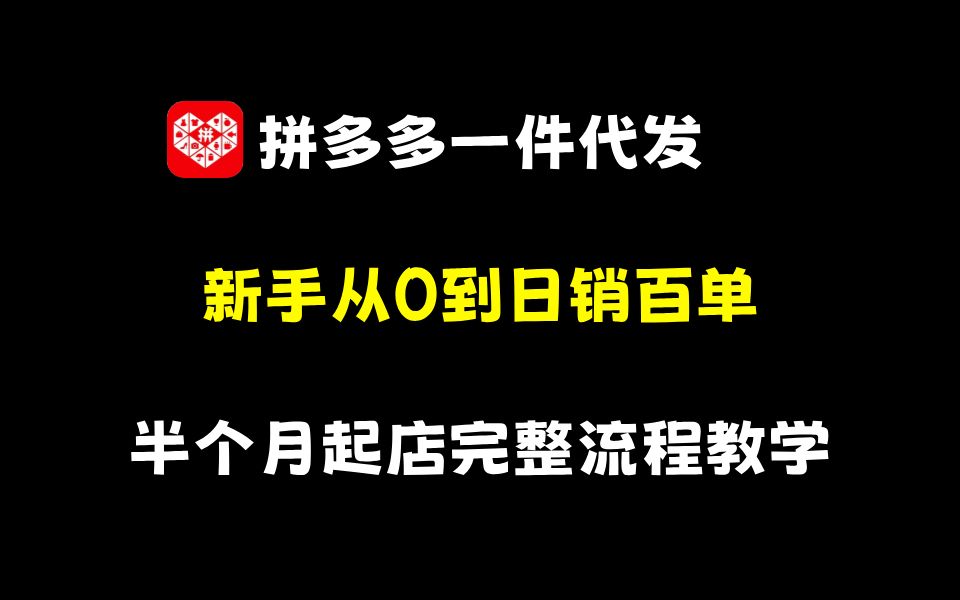 拼多多一件代发半个月从0到日销百单完整运营流程!拼多多一件代发操作流程教程视频,拼多多一件代发教程,拼多多开店一件代发货源,一件代发怎么做...