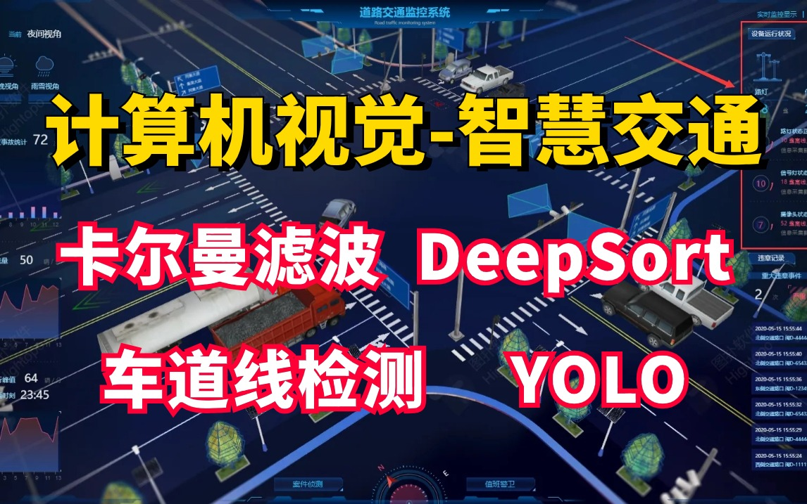 这也太全了!多目标跟踪DeepSort、卡尔曼滤波、车道线检测、YOLOV8及YOLOV9等智慧交通技术一口气学会!计算机视觉智慧交通项目哔哩哔哩bilibili