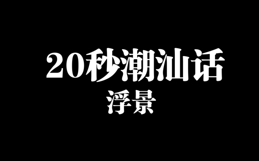 (潮州话 ⷠ教程)20秒学讲一个潮汕话词语  04期哔哩哔哩bilibili