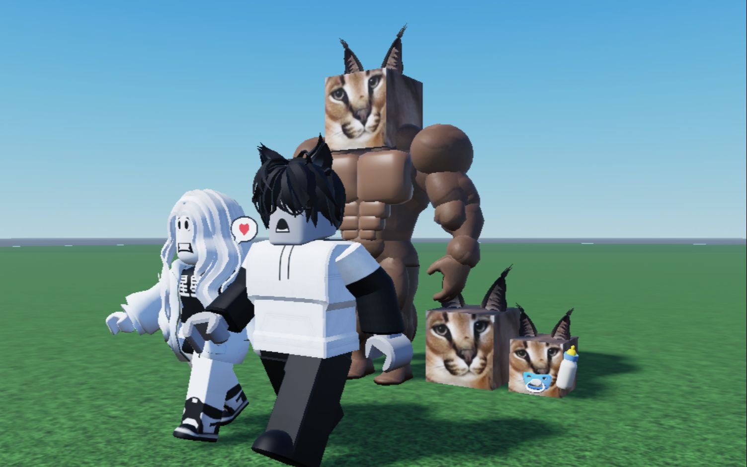 [图]我们能否在杀手猫的追杀下成功逃走，ROBLOX逃离方块猫