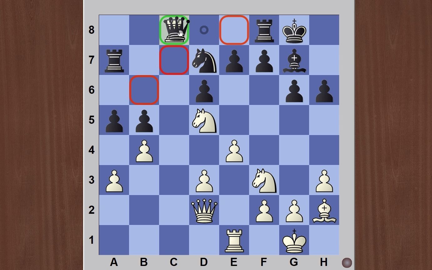 车c8和e7将军得后的骗招国际象棋基本战术