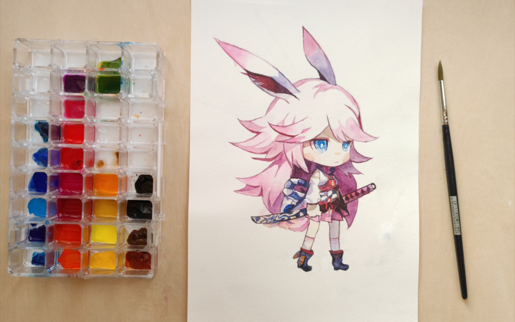 崩坏学园2使魔八重樱水彩填色