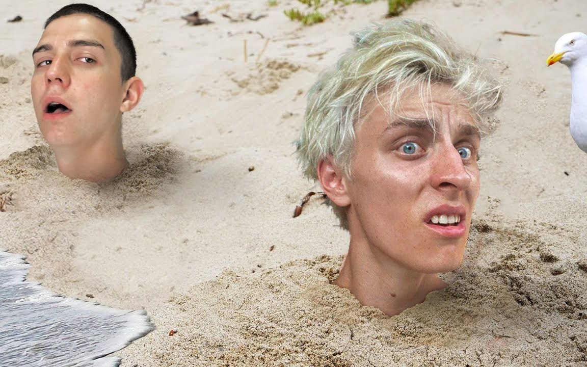 小哥作死挑战:把自己埋在沙滩里24小时,网友:看着都难受!