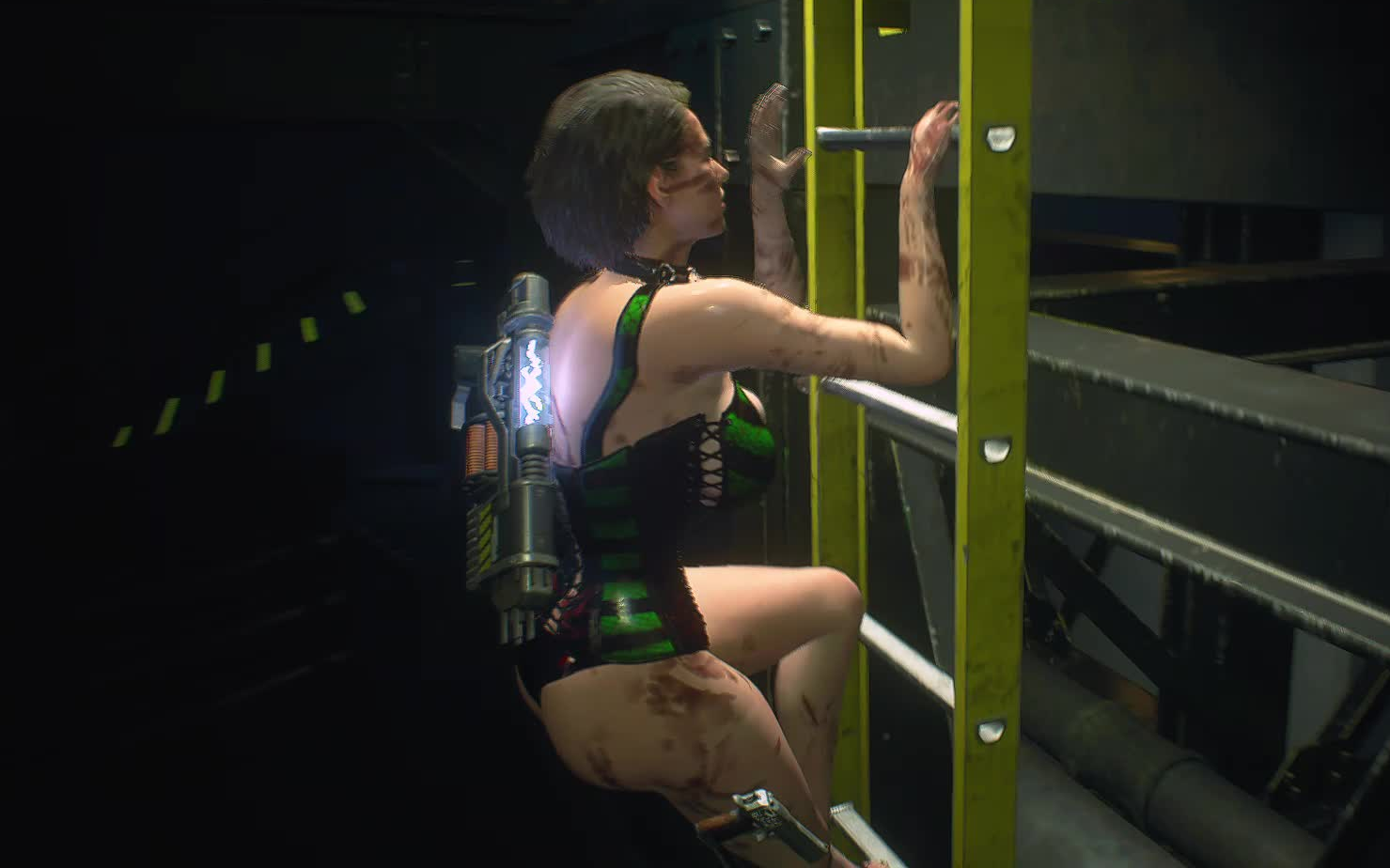 活动作品又来了生化危机3重制版吉儿绿色条纹束身衣mod14