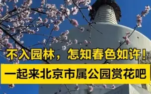 不入园林，怎知春色如许！一起来北京市属公园赏花吧