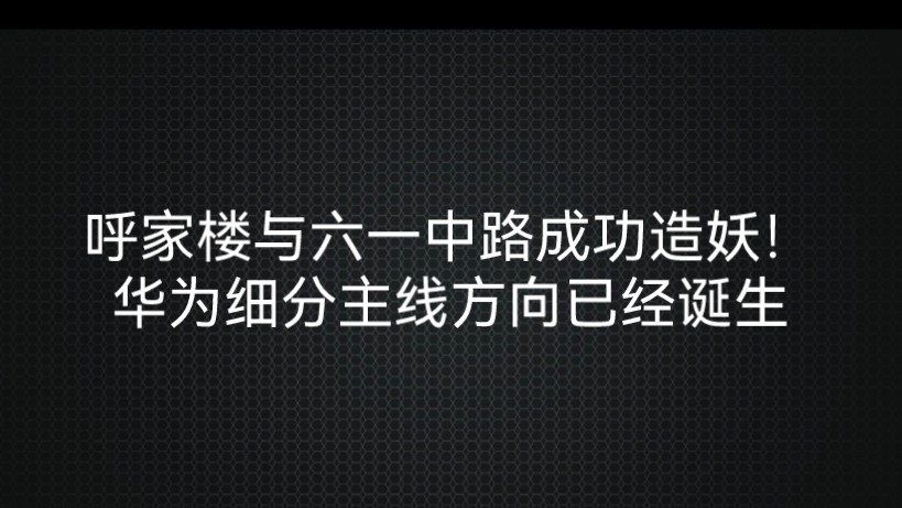 呼家楼与六一中路成功造妖!华为细分主线方向已经诞生哔哩哔哩bilibili