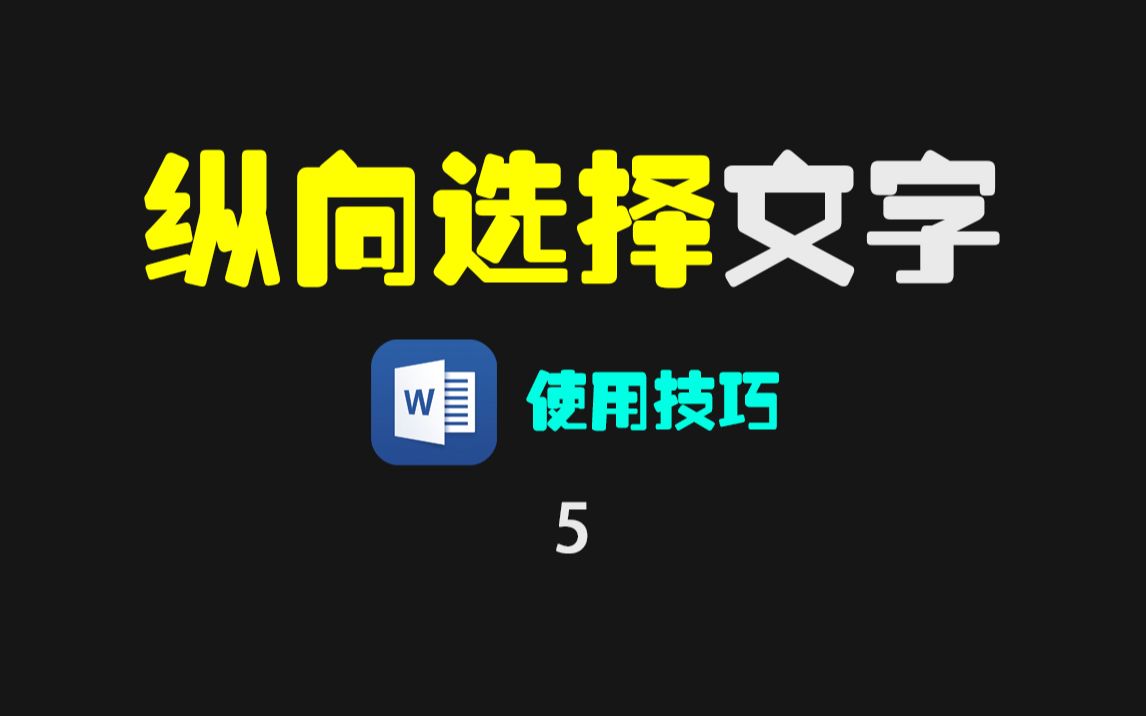 Word文档怎么竖向选择文字内容?哔哩哔哩bilibili