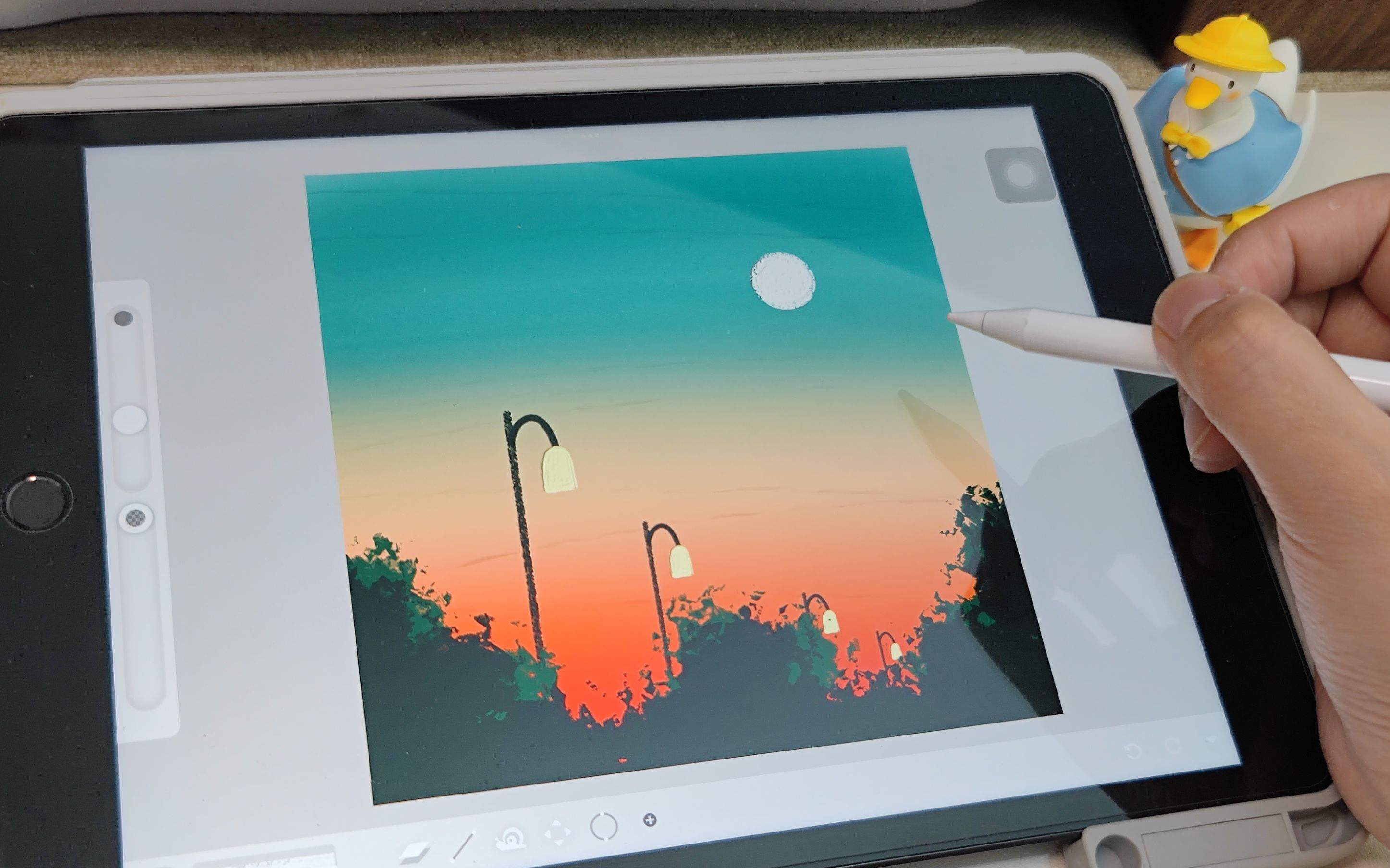 ipad画画丨简单速涂落日风景 绘画全过程哔哩哔哩bilibili