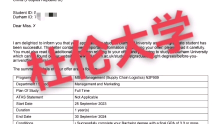 两天收到的offer三个英国百强名校:伯明翰、杜伦大学、华威大学三个西浦、一个马来西亚理科有你梦寐以求的学校吗?来找我,做你实现梦想的桥梁吧!...