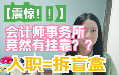 【干货】会计师事务所竟然有“挂靠”?入职=拆盲盒哔哩哔哩bilibili