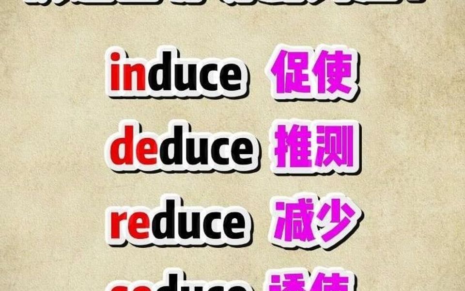 易混词induce deduce reduce seduce哔哩哔哩bilibili