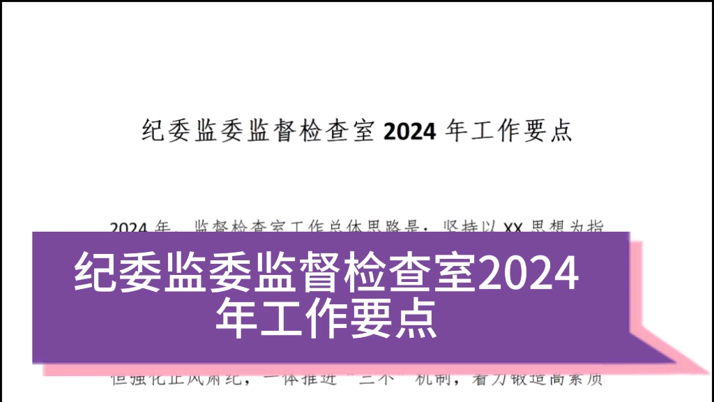 纪委监委监督监察室2024年工作要点哔哩哔哩bilibili