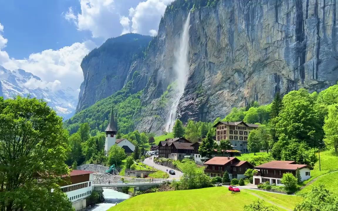 【第一视角漫步】漫步瑞士宛如童话般美丽的村庄-劳特布龙嫩