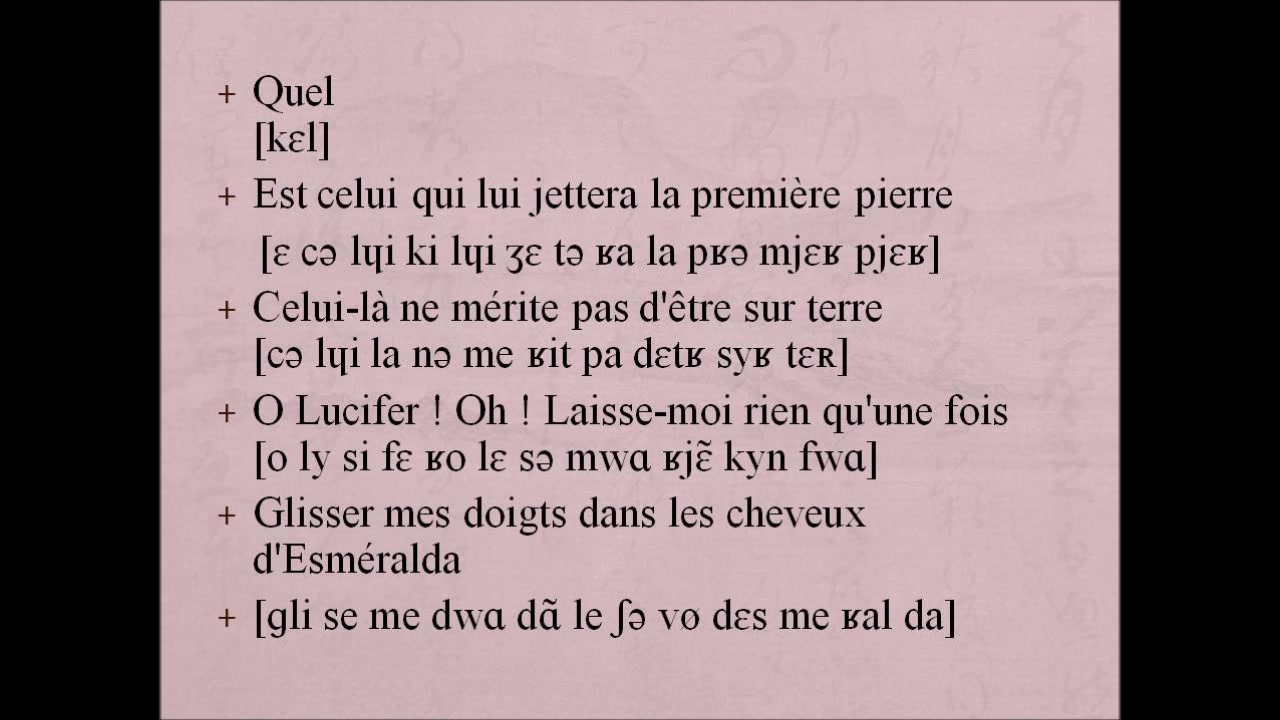 [图]音乐剧《巴黎圣母院》“美人”（belle）法语发音教学