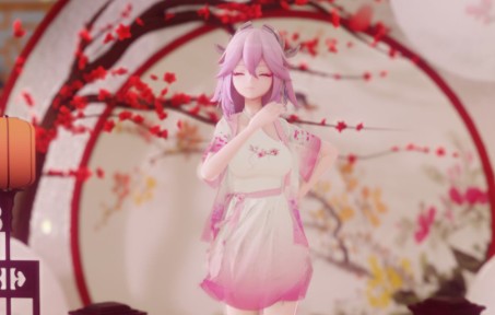 [图]【MMD/八重神子/60fps】桃花裙，粉狐狸