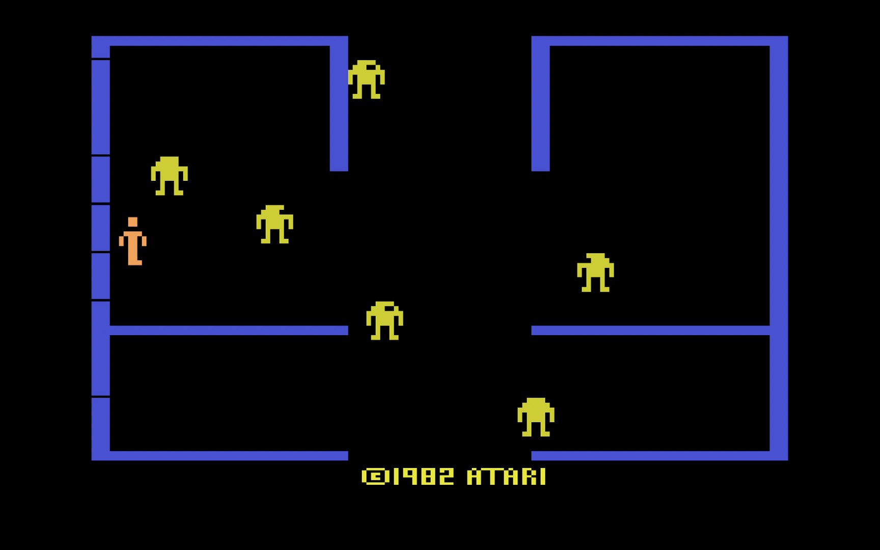 【雅达利2600游戏杂谈】因都市传说而闻名的游戏——berzerk(游戏2)