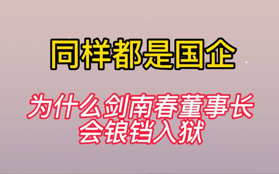 前身都是国企,为什么剑南春董事长确锒铛入狱.哔哩哔哩bilibili